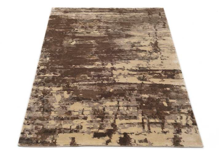 Teppich MUSTERRING ANGELES PILANO , braun (latte macchiato), B:140cm H:10mm L:200cm, Viskose, Teppiche, Teppich, exlcusive MUSTERRING DELUXE COLLECTION, Bambus-Viskose feine Knüpfung