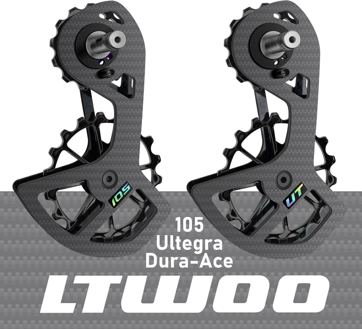 CYCLAMI LTWOO UT Bicycle Ceramic Bearing Carbon Fiber Jockey Pulley Wheel Set Rear Derailleurs Guide Wheel 11 Speed 34T Support SHIMANO