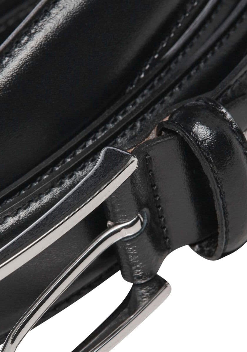 Ledergürtel JACK & JONES "JACCHRISTOPHER BELT NOOS", Herren, Gr. 90, schwarz, Leder, unifarben, Gürtel Ledergürtel schwarz 90