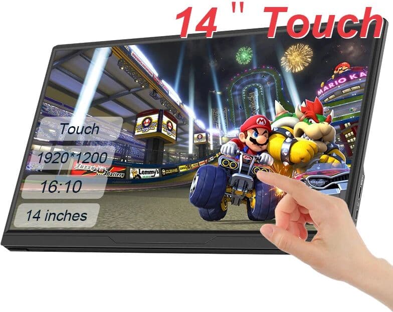 LANLIPU 14/16inch Touch Portable Monitor Second Screen 1920*1200 For Cell Phone PS4 /5 LaptopG For XBox Switch Computer Extensio