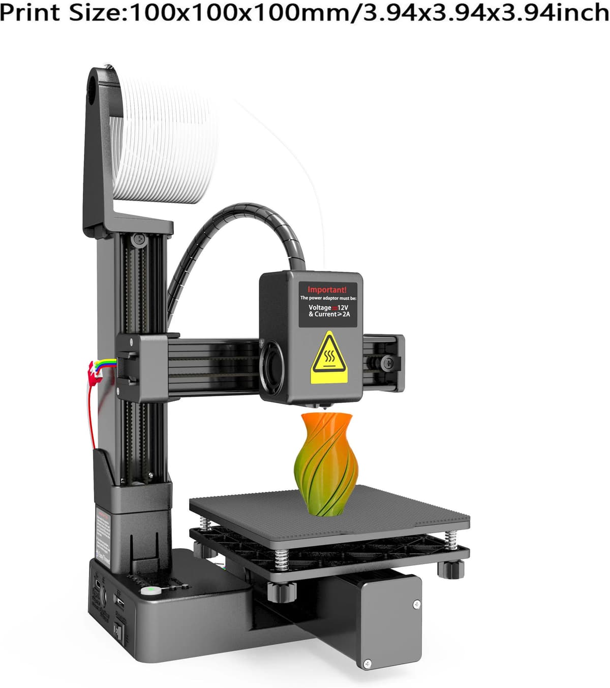 EasyThreed Entry Level Mini 3D Printer 100x100x100mm for Student & DIY, PLA/TPU Compatible with Power Adapter