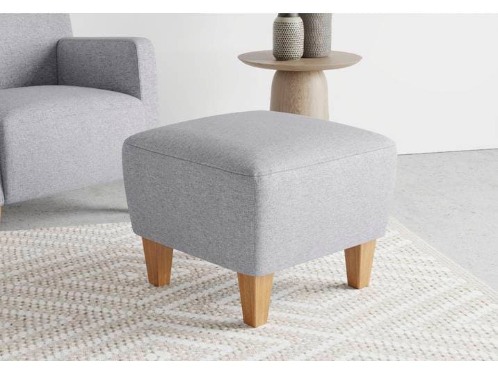 Polsterhocker SIT & MORE Bosse , silber, B:56cm H:46cm, Hocker, Polsterhocker