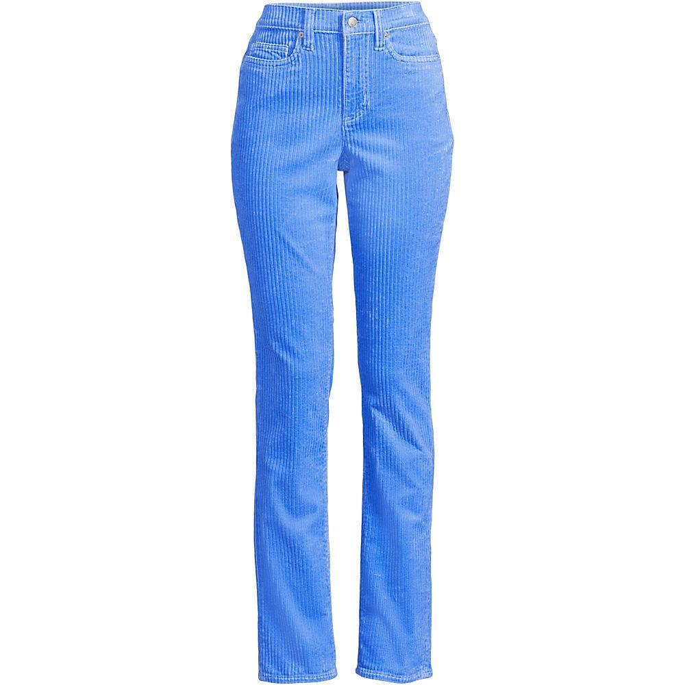 High Waist Breitcordhose Straight Fit für Damen in Petite-Größe, Damen, size: petite, Blau, by Lands' End