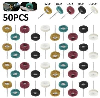 Uplift Essentials 50 Piece Scouring Pad Brush Set Nylon Abrasive Grinding And Sanding Buffing Wheels For Rotary Tools 50 Piece Scouring Pad Brush Set Nylon Abrasive Grinding And Sanding Buffing Wheels For Rotary Tools