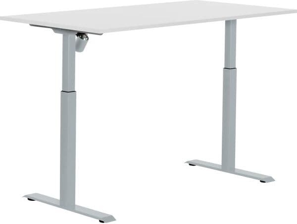 Sun-Flex I Hæve-Sænkebord, 160x80, Grå/hvid