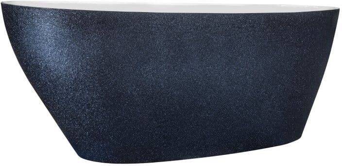 Besco Goya XS Glam grafit 142x62cm wanna wolnostojąca konglomeratowa + odpływ klik-klak #WMD-140-GG