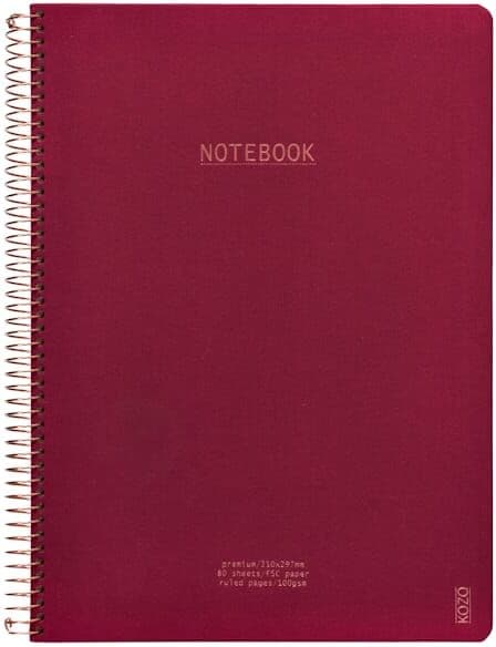 KOZO Anteckningsbok A4 Premium Berry