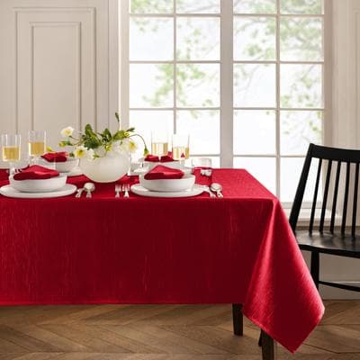 Threadmade Continental Solid Texture Water and Stain Resistant Tablecloth