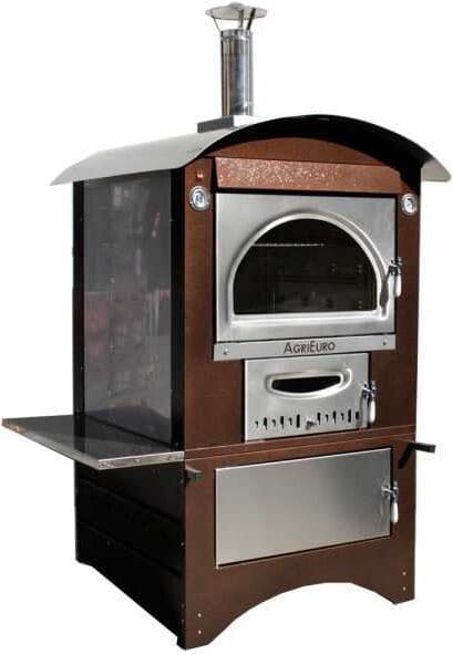 AgriEuro TOP-LINE Forno a legna da esterno Maximus 80 Deluxe EXT INOX - Smalto ramato