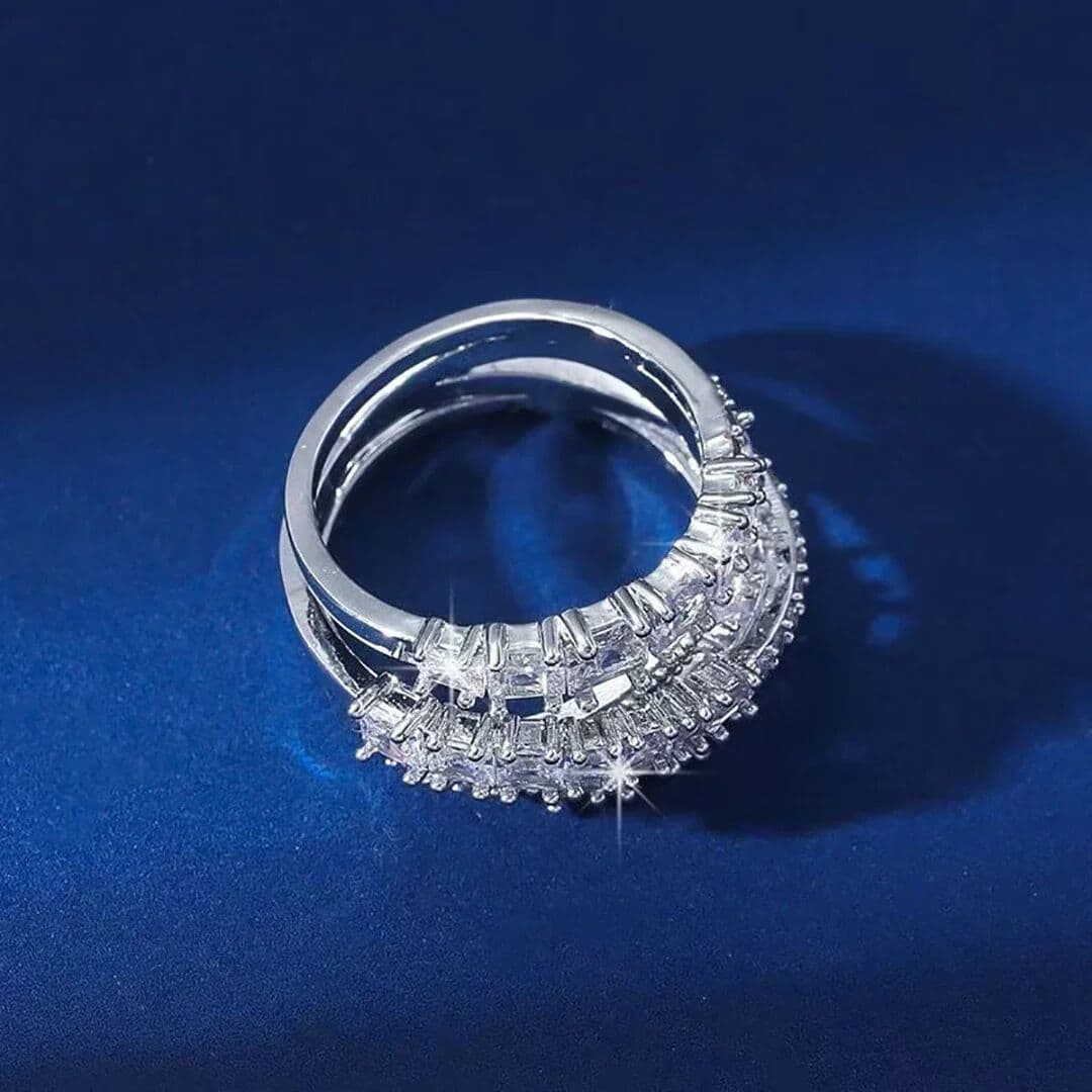 NONE MESSITOK S925 Sterling Silver Classic Anniversary Commemorative Spiral Shaped TWIST Women's Ring