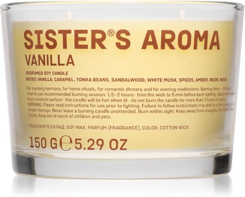 Sister's Aroma Candle Vanilla αρωματικό κερί 150 γρ