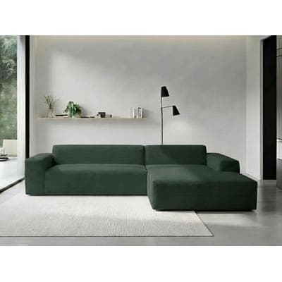 Ecksofa WERK2 "Zeus-XL 311 cm breit, bequemes Mega-Sofa in L-Form, große Sitztiefe", moosgrün, B:311cm H:70cm T:210cm, 90% Polyester, 10% Nylon, Sofas, Ecksofa, Curvy-trend Cord Big-Sofa mit 210 cm XXL-Ottomane für 2 Personen