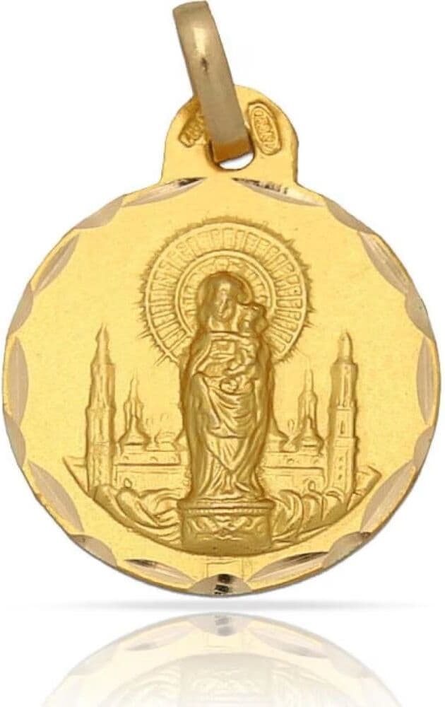 Medalla Virgen Del Pilar Basílica 17mm Minoplata En Plata De Ley Chapada Talla Única Mujer
