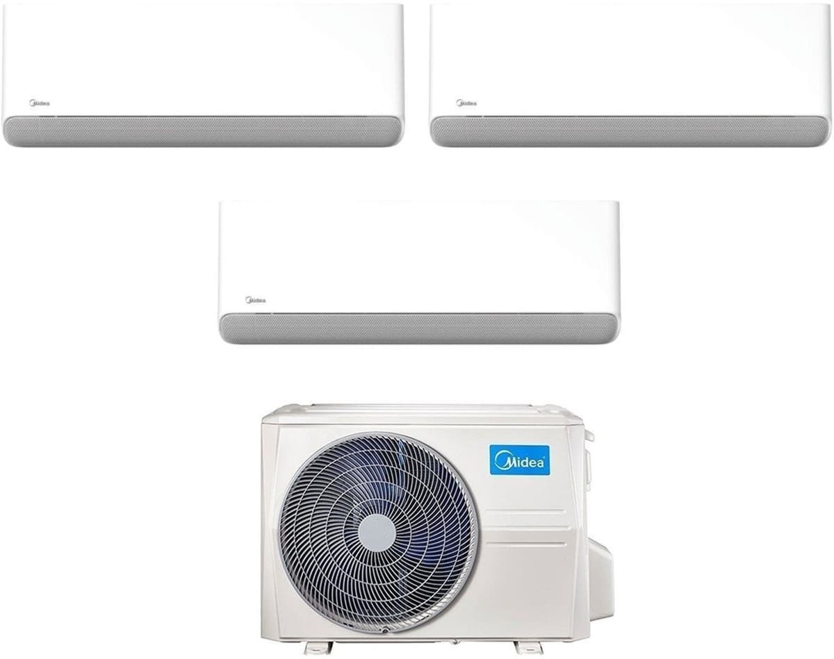 Midea Condizionatore Climatizzatore Trial Split Inverter Breezeless E R32 Wi-Fi 9000+9000+12000 Con M3OA-27HFN8-Q