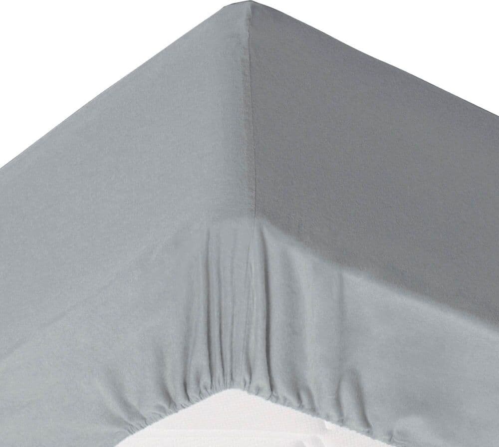 Becquet Drap-housse grand bonnet en coton gris galet 180x200x32cm Gris 200x32x180cm