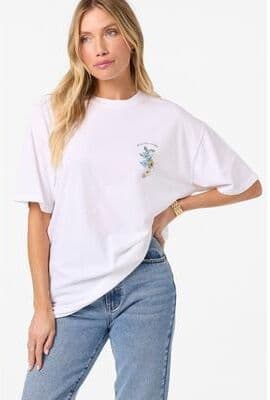 O'Neill s Petal Oversized T-Shirt in White, Size Small
