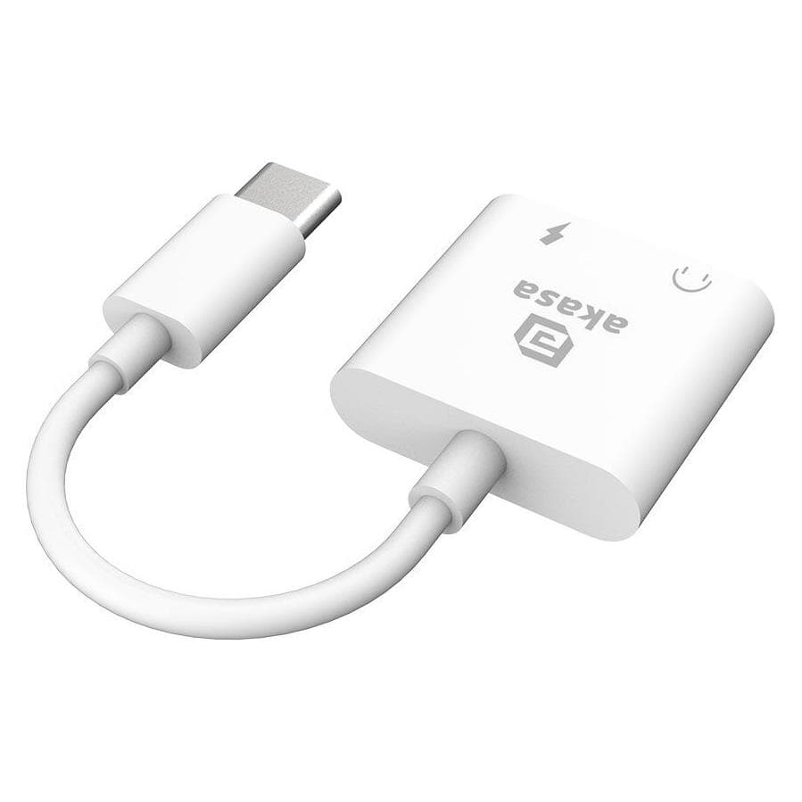 Akasa - Type-C Headphone Jack & Charger Adapter (Winkeladapter) (AK-CBCA30-08WH)