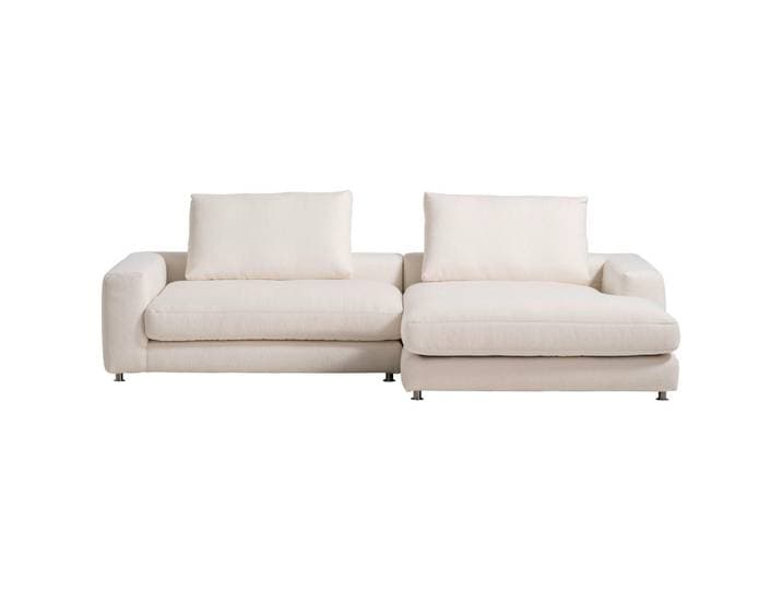 Designwerk Ecksofa, Weiss, Metall, Ottomane rechts, L-Form, 300x185 cm, Made in EU, Wohnzimmer, Sofas & Couches, Wohnlandschaften, Ecksofas