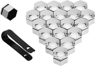 Inspire Essentials WheelGuard Car Wheel Nut Covers Rust Protection Set silver 1set 19mm