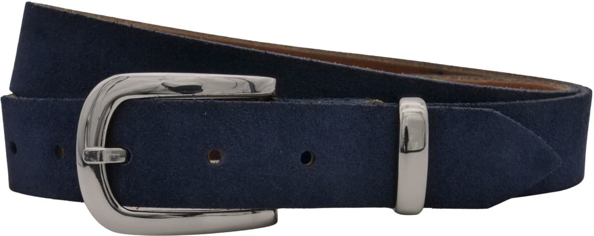 Ledergürtel ANNAMATONI "AnnaMatoni Damen Ledergürtel in hochwertigem Velour Leder 3cm", Damen, Gr. TW105 - 120cm Gesamtlänge, blau (marine 490), 100% Leder, Gürtel Ledergürtel