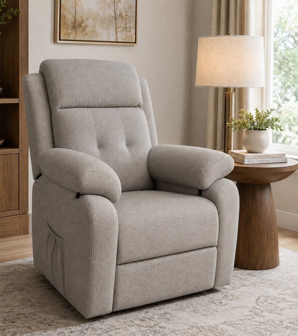 Home Heavenly Butaca relax con motor eléctrico power lift en beige 108 x 91 x 77 cm