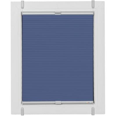 Plissee SUNLINES "Start-up Style Honeycomb, ohne Bohren, Klemmfix, Wabenplissee", blau (dunkelblau, silberfarben, silberfarben), B:100cm H:85cm, Obermaterial: 100% Polyester, Plissees, verspannt mit Simply-Fix Klemmträger, Wabenplissee, nach Maß
