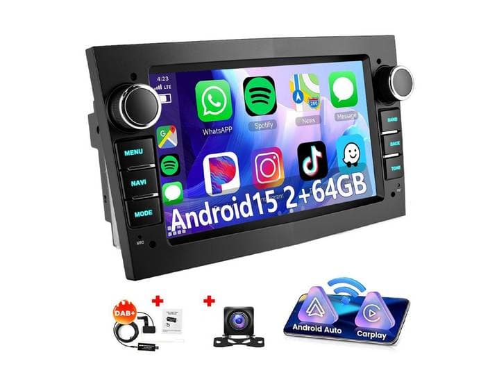 ESSGOO 7'' Android 15 WinCE für Opel Astra H/Corsa C/D/Vectra C/Zafira h 2DIN Navigationsgerät (Apple Carplay Android Auto GPS Navi WIFI BT EQ)