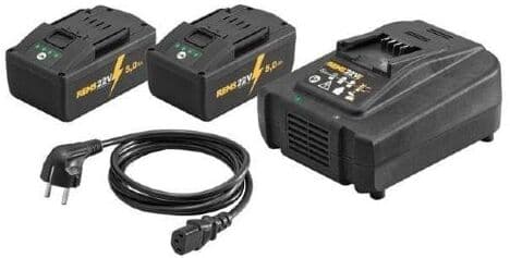 Kit Power-Pack 22V Carregador 100–240V +  2 Baterias Li-Ion 21,6V 9.0AH Rems 571592R220