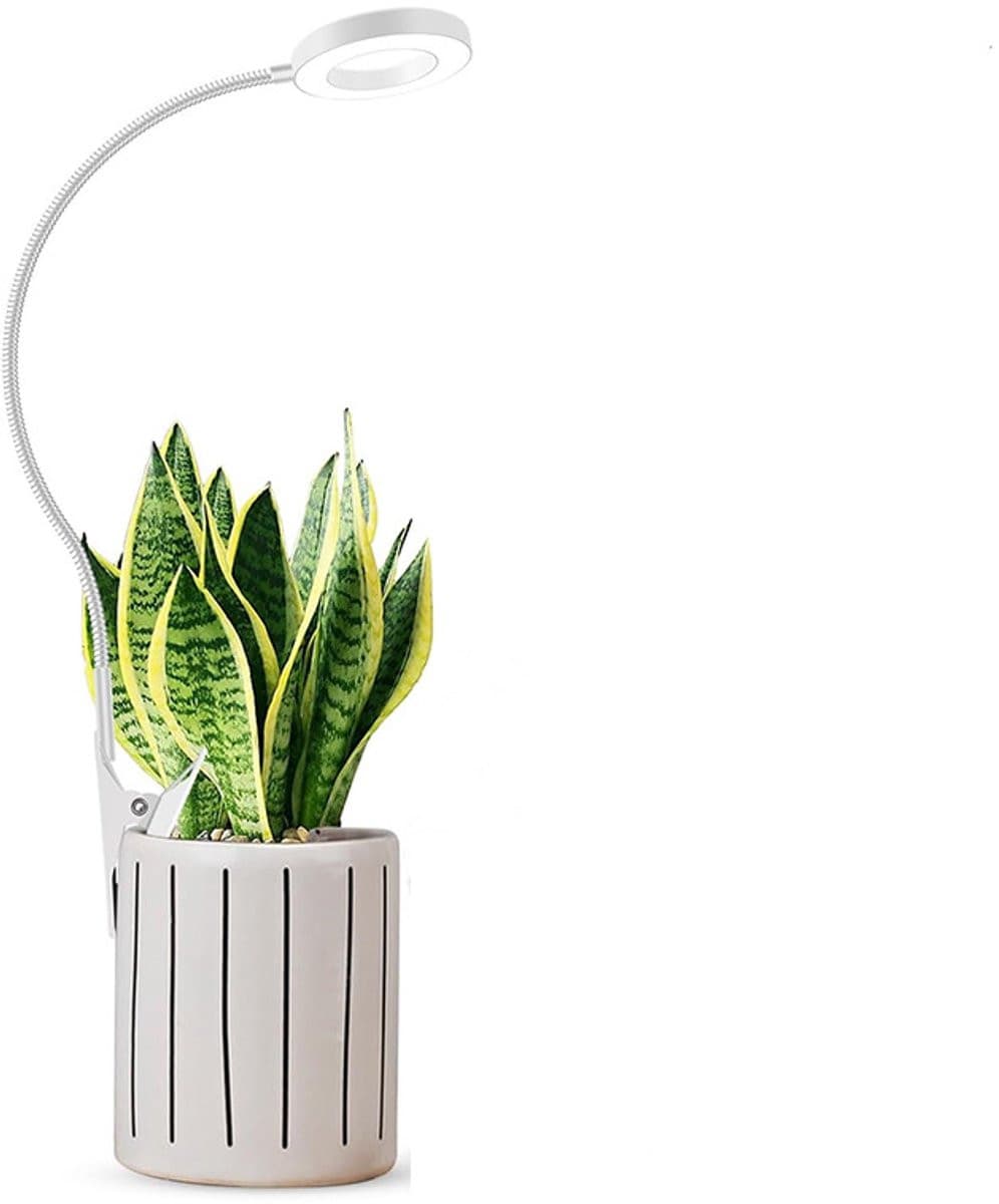 Verstelbare LED-plantengroeilamp met clip en zwanenhals in wit, rood en blauw volledig spectrum