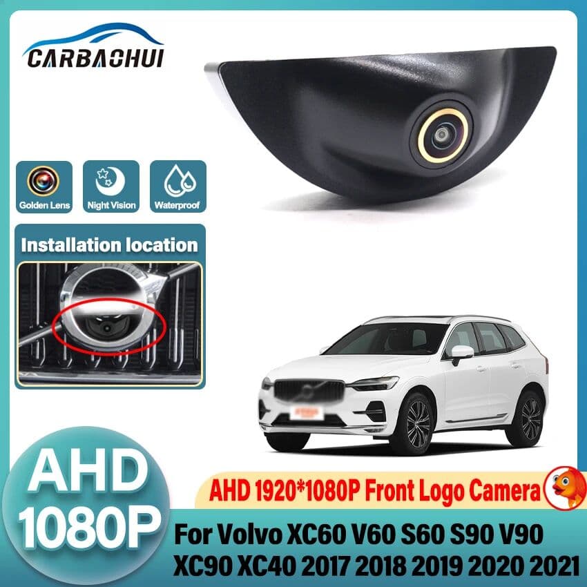 CARBAOHUI 1920*1080P AHD 170° Front Logo View Camera For Volvo XC60 V60 S60 S90 V90 XC90 XC40 2017 2018 2019 2020 2021 Vehicle Car Camera