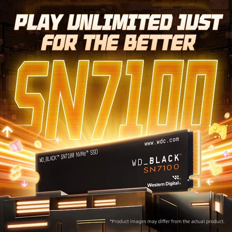 WD SN7100 SSD BLACK NVMe PCIe 4.0x4 1TB 2TB 4TB Internal Solid State Drive M.2 2280 Read Speed Up to 7,250 MB/s for PC Gamer