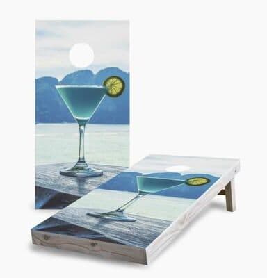 Skip's Garage Blue Tropical Margarita Regulation 2x4 Cornhole Game Set