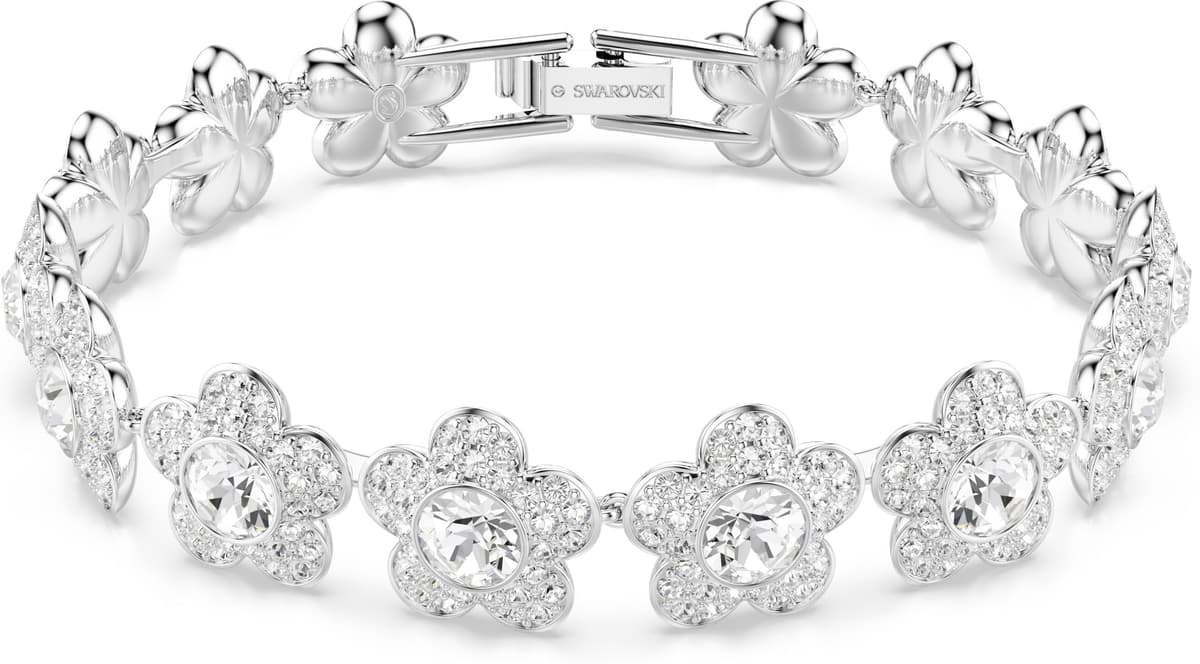 Armkette SWAROVSKI "Schmuck Geschenk Capsule Armband", silber (metallfarben, kristallweiß, kristallweiß), Armbänder, Damen, Metall, Armkette, mit Swarovski Kristall