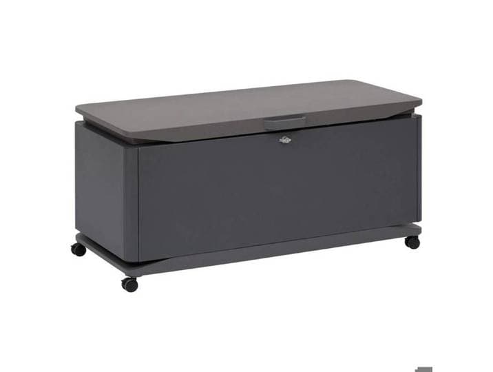 Coffre de rangement à roulettes ALUMIA - Capacité 450l - Aluminium teinté graphite - Hespéride
