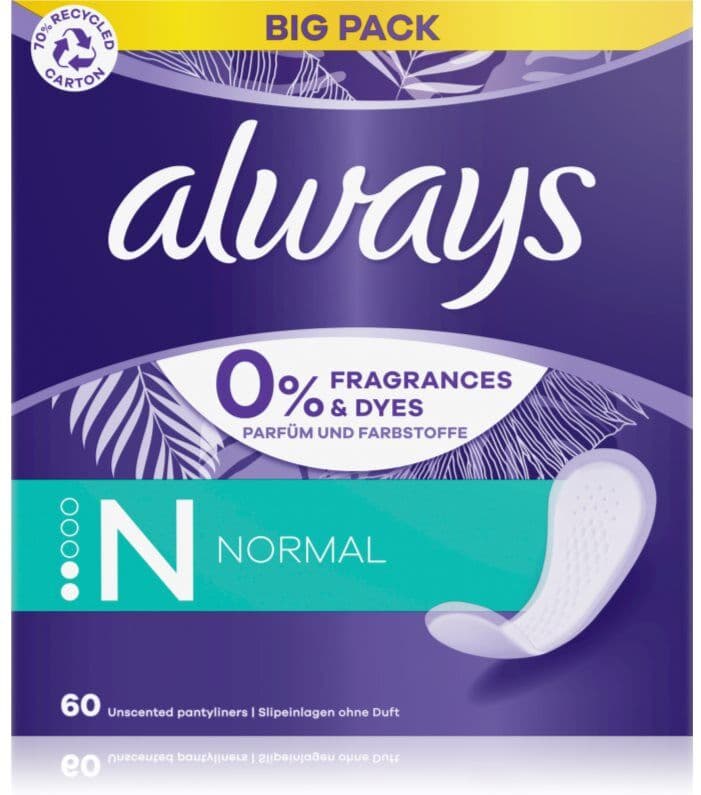 Always Daily Fresh Normal inlegkruisjes Parfumvrij 60 st