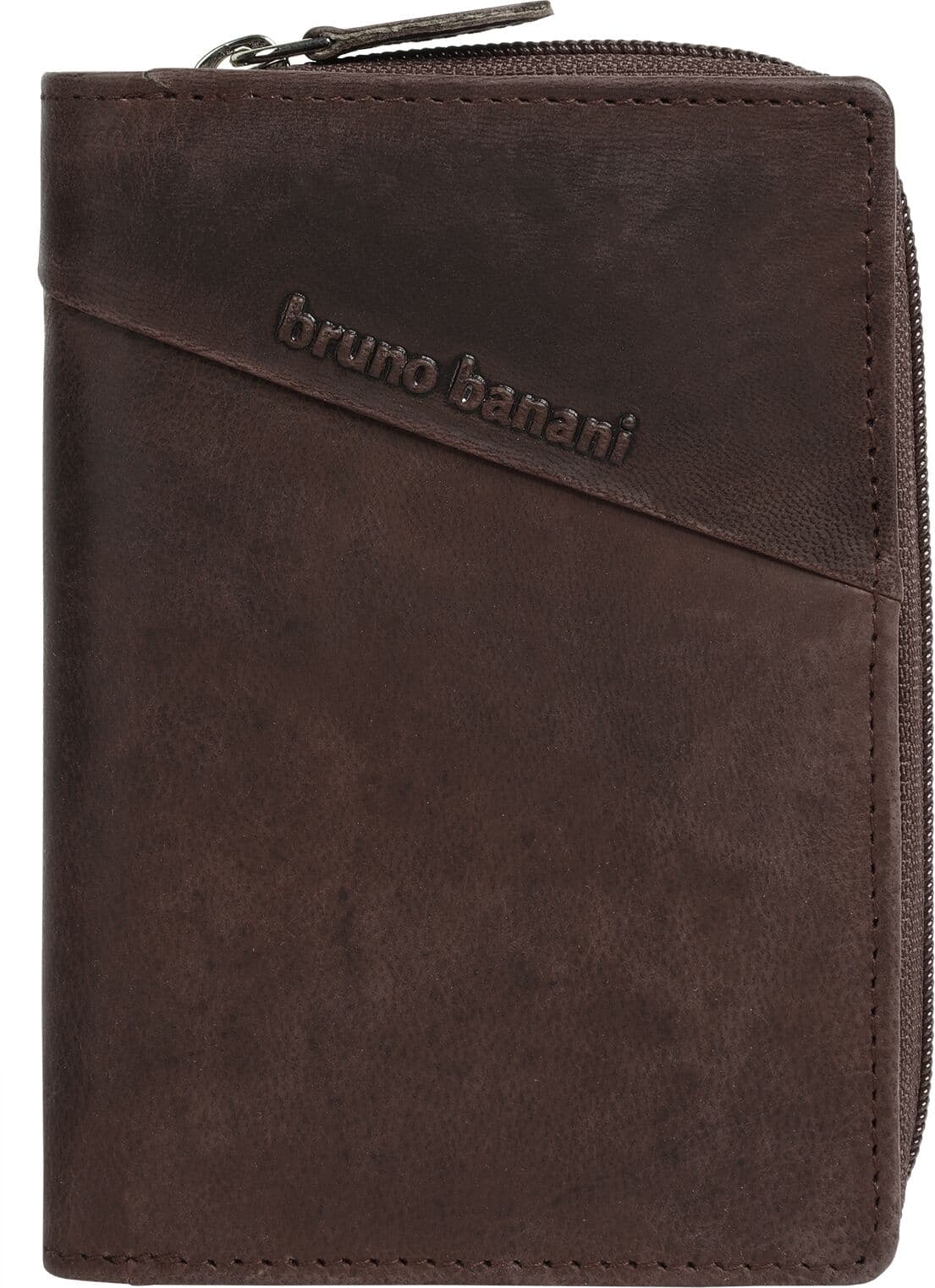 Geldbörse BRUNO BANANI "BRUNO BANANI Damen echt Leder", Damen, braun, Leder, unifarben, Kleinlederwaren, echt Leder