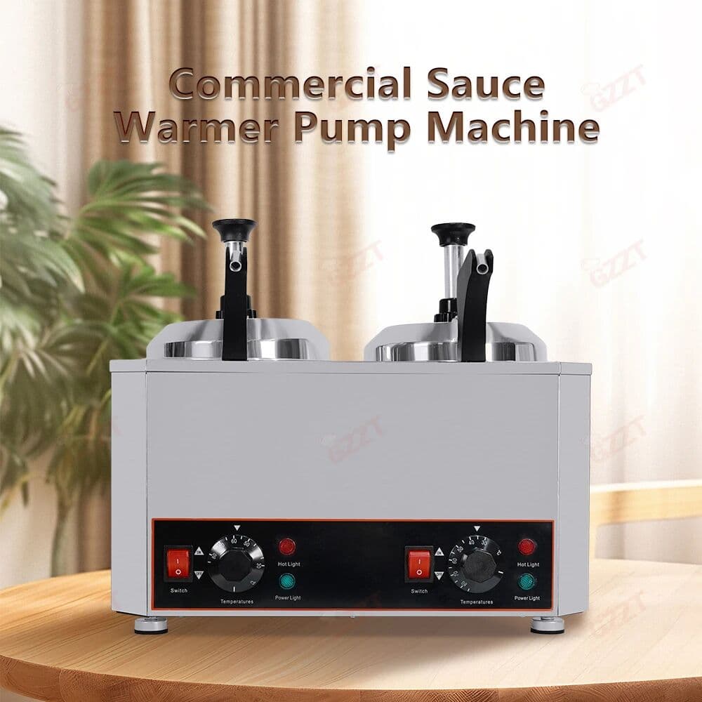 GZZT Commercial Sauce Warmer 1/2/3 Cylinder 30~85°C Sauce Insulation Machine for Chocolate/Cheese Dispenser Sauce Pump 110V/220V