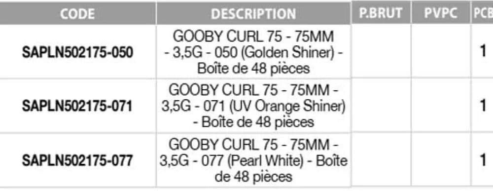 Sakura Vinilo Gooby Curl 3.5g 75 Mm 48 Unidades 050 One Size