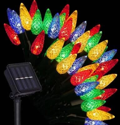 Uplift Essentials Solar Strawberry Christmas String Lights colored Light 7m 50 Lights
