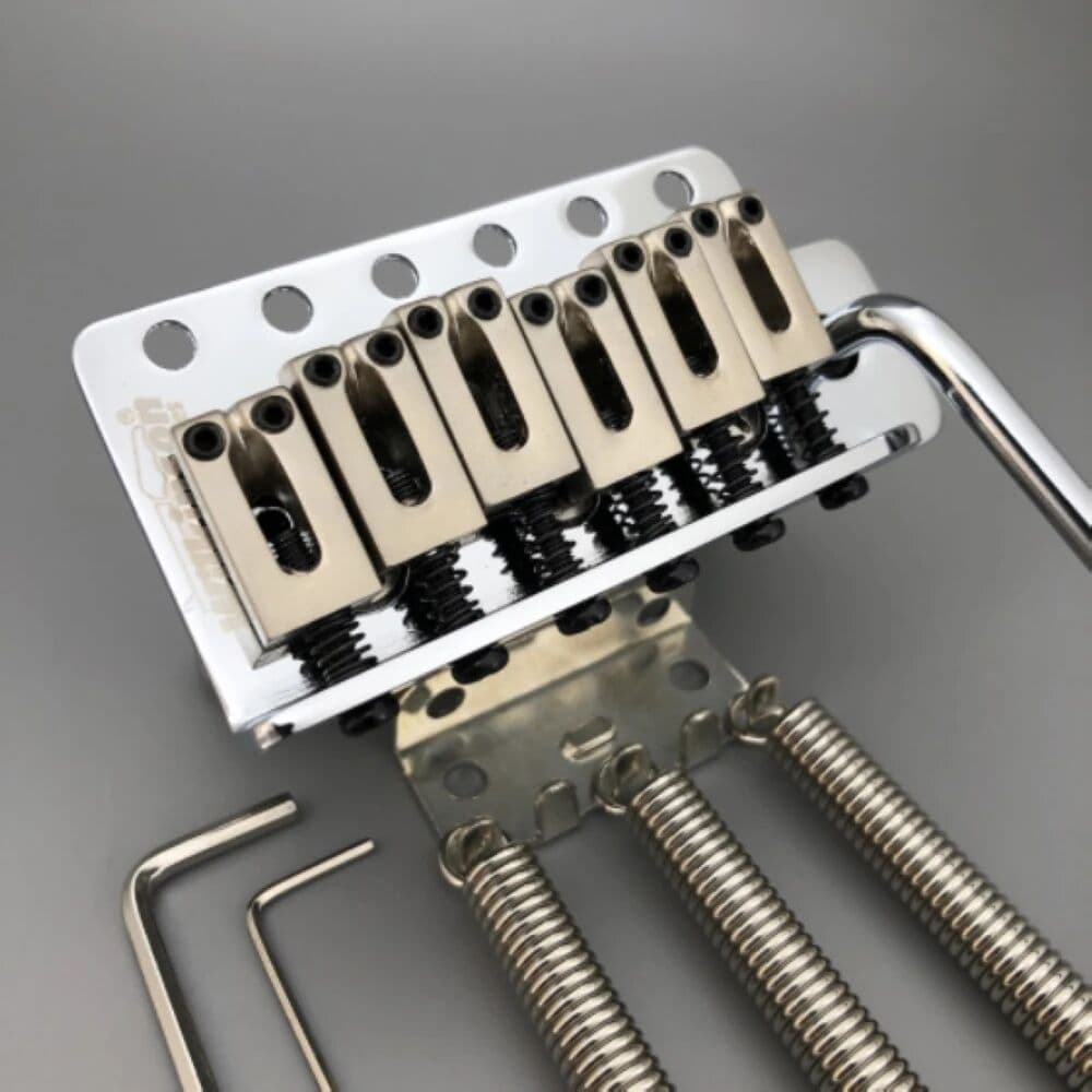 Kaynes Wilkinson WOV02 6 Screw Type ST Electric Guitar Tremolo System Bridge for Strat Guitar Chrome Silver