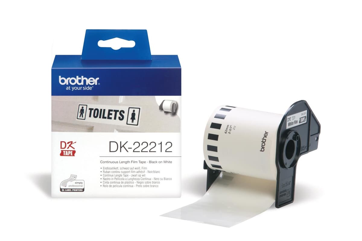 Brother DK-22212 - Permanentklebeband - weiß - Rolle (6,2 cm x 15,2 m) - für QL 1050, 1060, 500, 550, 560, 570, 580, 650 DK22212