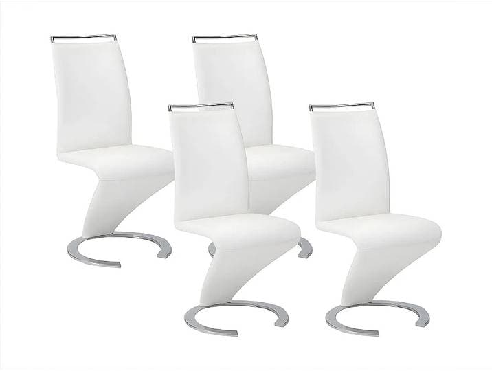 Lot de 4 chaises TWIZY - Simili Blanc
