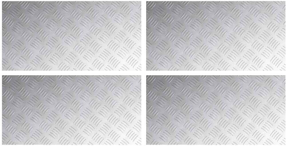 vidaXL Nez de marche 4 pc 80 x 40 cm Argenté Aluminium Rectangulaire