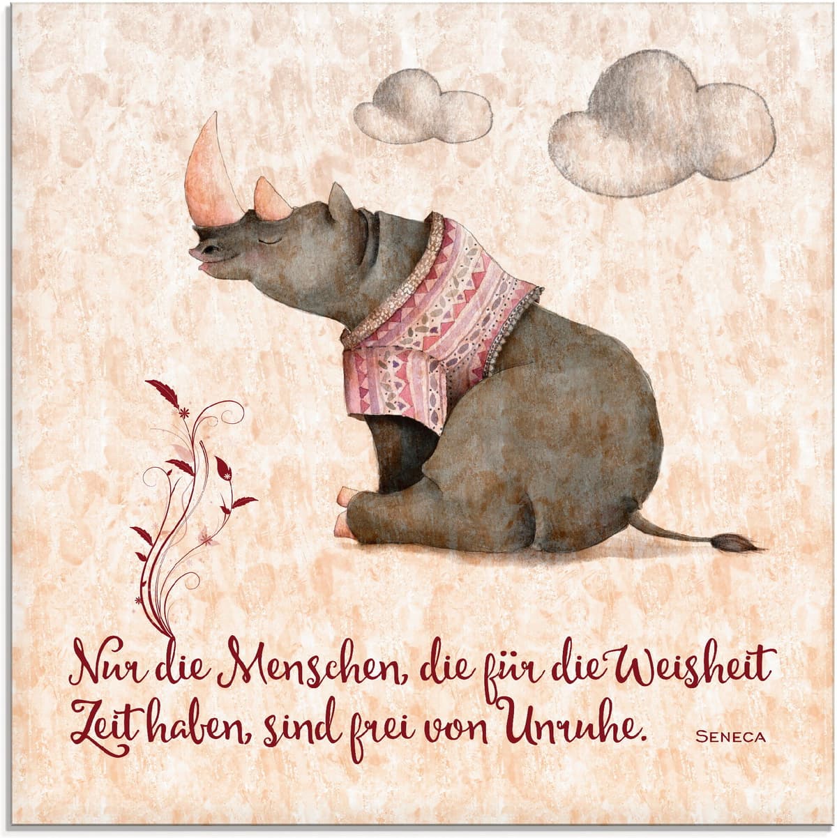 Glasbild ARTLAND "Lebensweisheit Zeit", beige (farbe bild(er): naturfarben), B:20cm H:20cm, Bilder, Glasbild, in verschiedenen Grössen farbe bild(er): naturfarben B/H/T: 20cm x 20cm, Glasbild Tiere quadratisch, 1 Stk.