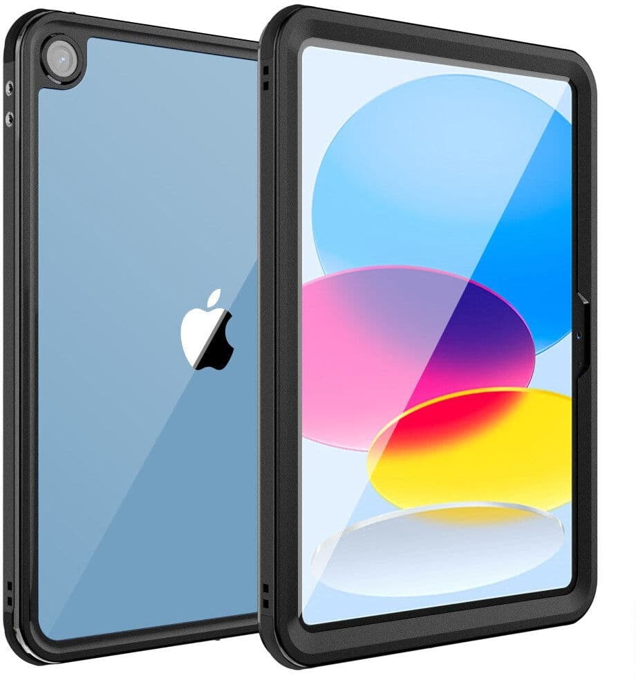 TABLETCOVERS.DK iPad 11" (2025) / iPad 10.9" (2024/2022) Vandtæt Håndværker Cover m. skærmbeskyttelse - Gennemsigtig / Sort