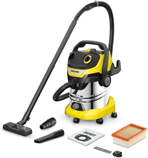 kã¤rcher WD 5 Control S 25/5/22 Σκούπα Στερεών 1200W με Ανοξείδωτο Κάδο 25lt Κίτρινη 1.628-384.0