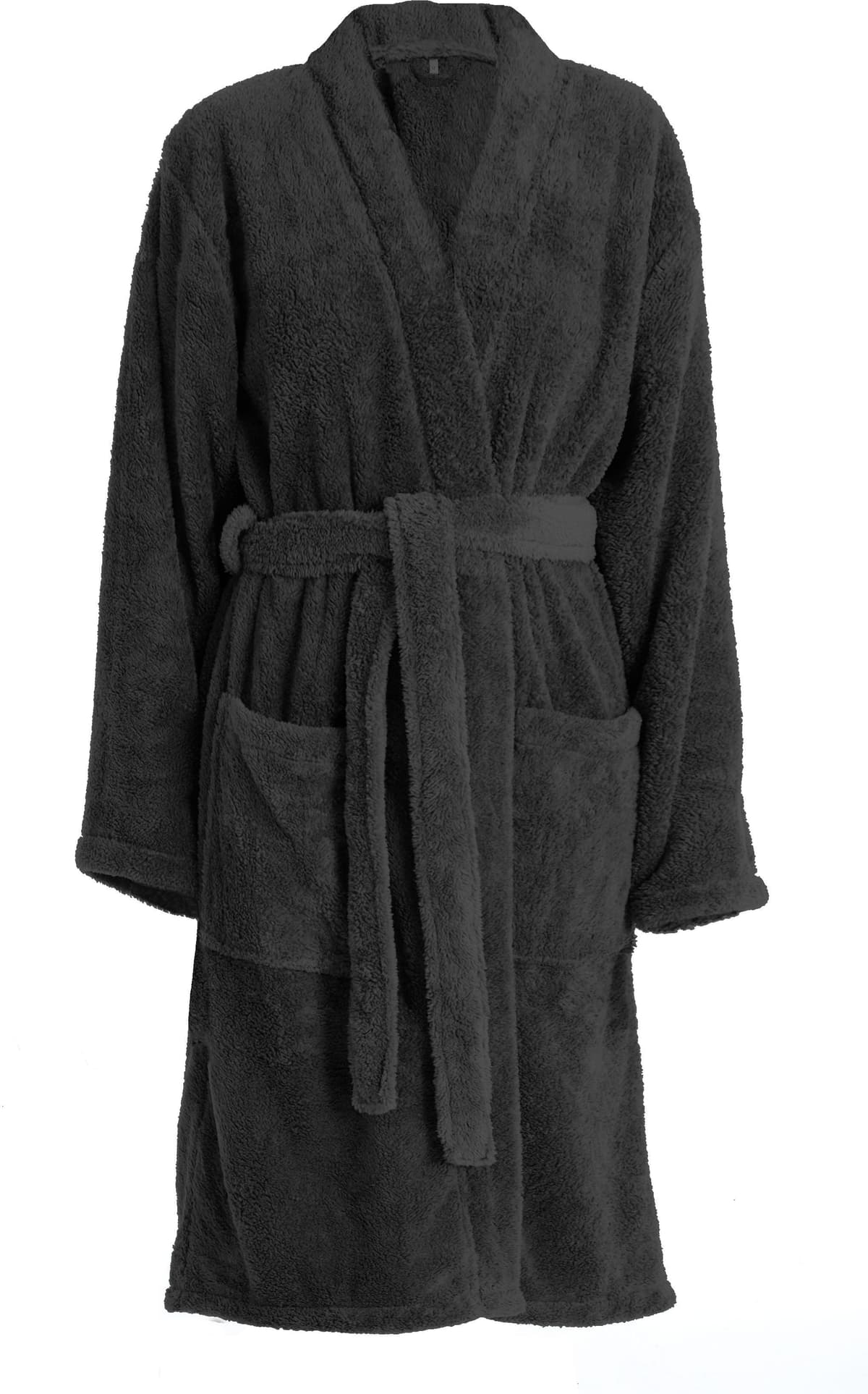 Unisex-Bademantel GOODPRODUCT "Lillou Kimono, ideal für Sauna & Spa, Hotelbademantel, Morgenmantel" Gr. XXXL, grau (anthrazit), L:115cm, Microfaser, Hausmäntel, Unisex-Bademantel, kuschelig weicher Fleece, plüsch, für Damen und Herren, XS-3XL anthrazit 3X
