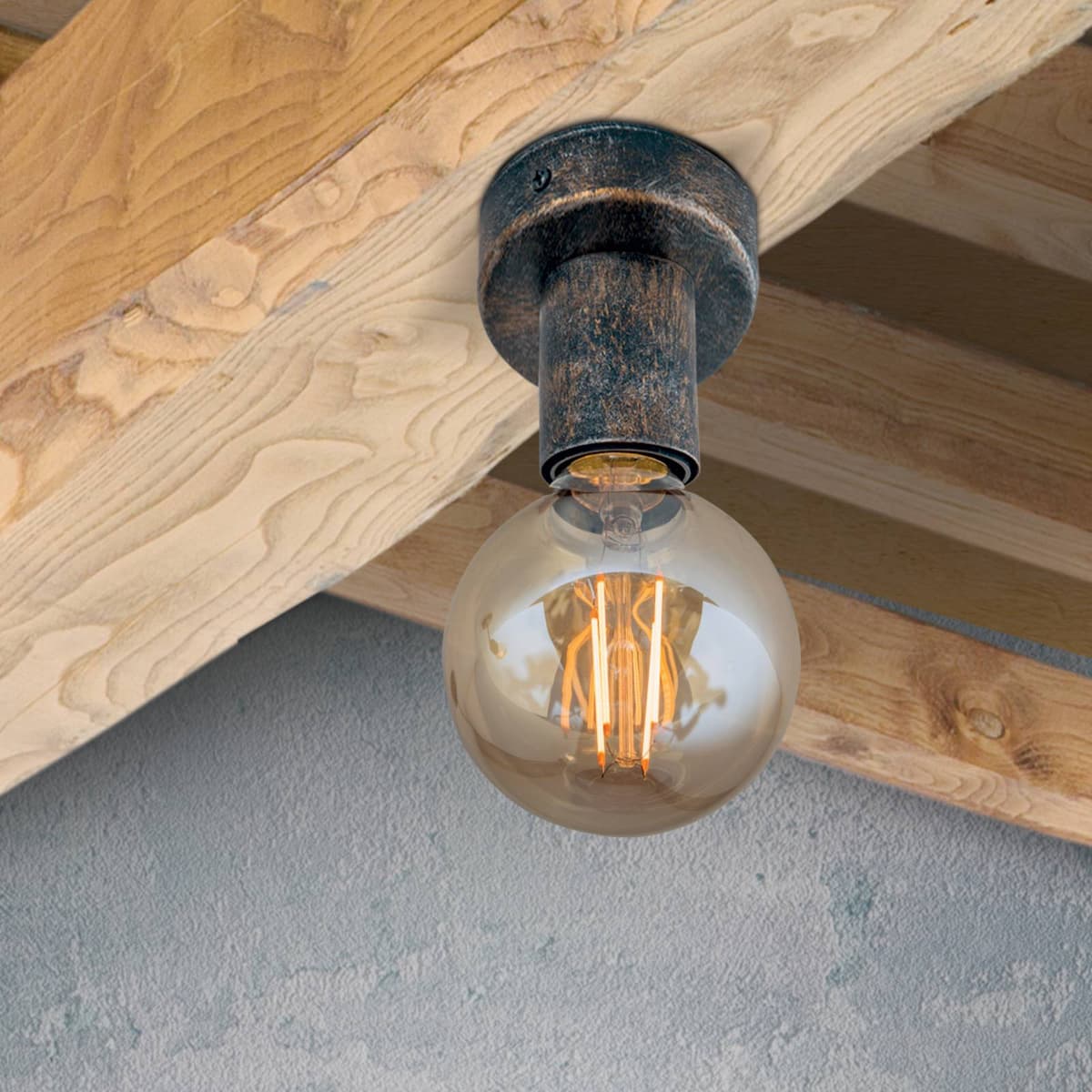 Orion Lampa sufitowa Rati, możliwość ściemniania, brązowy / rdzawy, salon / jadalnia, metal, vintage