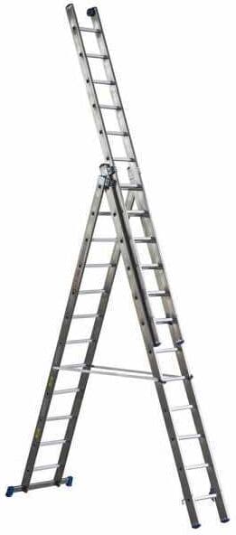 Marchetti Azzurra A3 A312, 3x12 gradini, 8.65 m - Scala in alluminio allungabile - Altezza stimata operativa 9.65 m