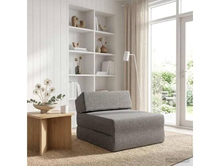 ZQQLVOO Faltbares Schlafsofa Hellgrau 60 x 70 x 41 cm 100% Polyester, atmungsaktiv, Reißverschluss, Schaumstofffüllung, für Wohnzimmer